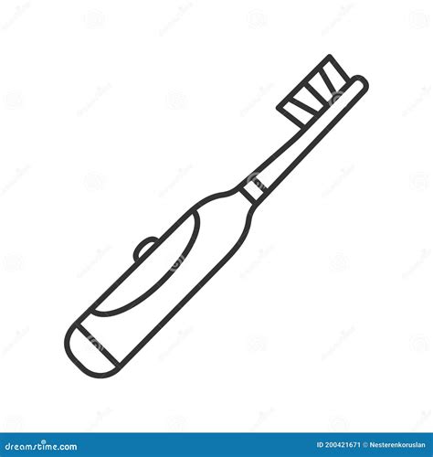 Electric Toothbrush Linear Icon Stock Vector Illustration Of Outline