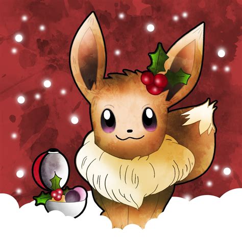 Evoli Pokemon De Noel Eevee Christmas Pokemon Anime Christmas