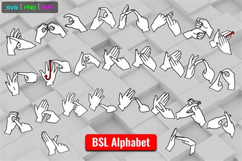 BSL British Sign Language Alphabet SVGs Graphics