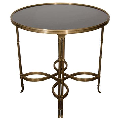 Mid Century Bronze Side Table With Circular Black Granite Top At 1stdibs Jacaranda Side