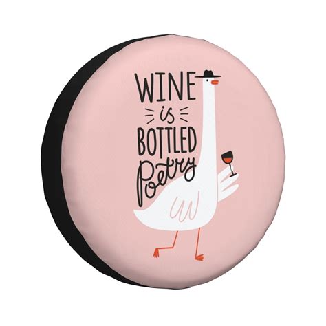 Bingfone Goose Holding Wineglass With Red Wine Spare Tire Cover