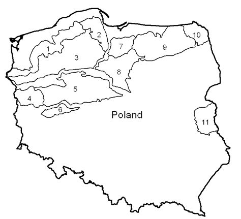 The regions included in the study: 1-West Pomeranian Lakeland, 2-East... | Download Scientific ...