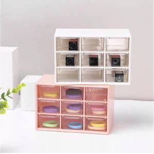 Jual 9 Sekat Kotak Laci Mini Tempat Perhiasan Aksesoris Rak Storage Box