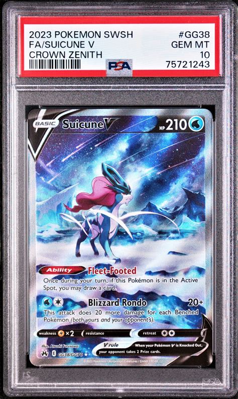 Mavin PSA 10 2023 Pokemon SUICUNE V Full Art GG38 Crown Zenith GEM MINT