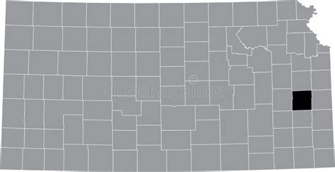 Location Map of the Anderson County of Kansas, USA Stock Vector ...