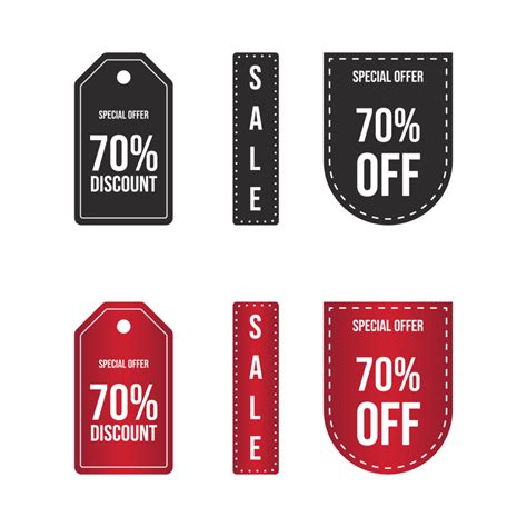 Black And Red Sales Badge Discount Sticker Collection Super Offer 50