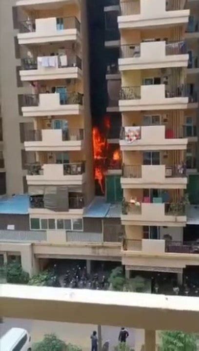 Breaking News Massive Fire Engulfs Gaur City Residential Society In