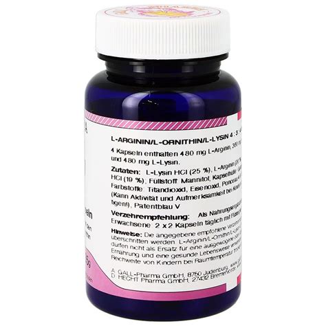 Gall Pharma Arginin Ornithin Lysin Gph Kapseln St Shop Apotheke