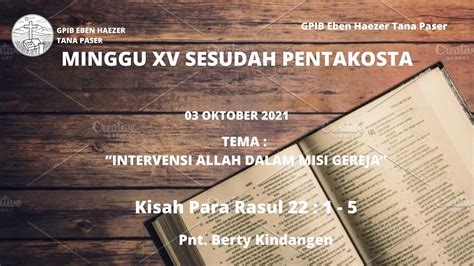 Ibadah Hari Minggu Xix Sesudah Pentakosta 03 Oktober 2021 Youtube