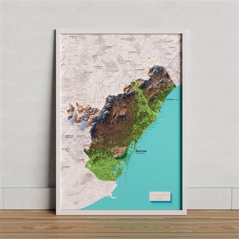 El Barcelonès. Topographic Map. - Etsy