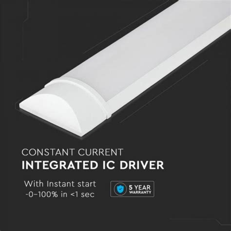 V Tac 40w 4ft LED Batten Fittings Integrated Tube Lamp 4000k Day White