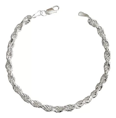 Pulsera Gruesa Torzal Hombre Plata Solida Ley Mm Env O Gratis