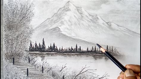 Landscape Drawings In Pencil How To Draw A Simple Landscape Easy