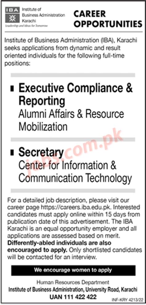 IBA Karachi Jobs 2022 For Executive And Secretary Vacancies On 7