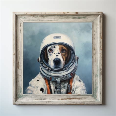 Astronaut Dog Funny Animal Wall Decor Space Dog Home Decor Printable ...