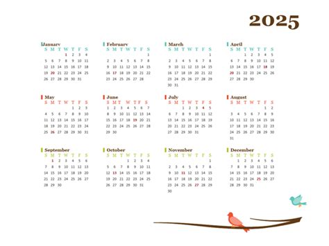 2025 Yearly Editable Word Calendar Template Free Printable Templates