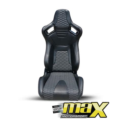 Reclinable Racing Seats Pvc Carbon Look Pair Max Motorsport