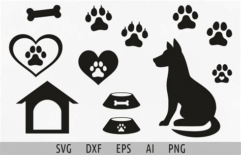 Dog Svg Dog Heart Svg Dog Paw Print Svg Grafik Von Julias Digital