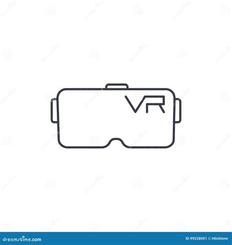 Vr Glasses Goggles Virtual Reality 360 Thin Line Icon Linear Vector Symbol Stock Vector