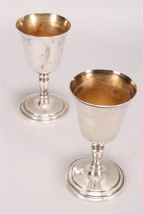 Pair Of Australian Sterling Silver Wine Goblets By Fortunato Mugs Cups And Goblets Silver