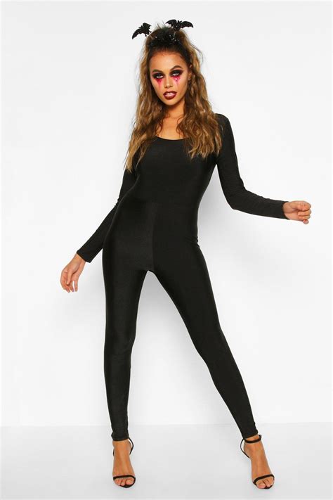 Boohoo Womens Ladies Marti Basic Long Sleeve Disco Catsuit In Black Ebay