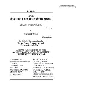 Fillable Online Americanbar Brief Of Respondent For Csx Transportation