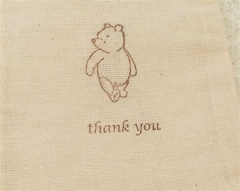 10 Winnie The Pooh Muslin Bags Pooh Favors Tea Party Favors Drawstring