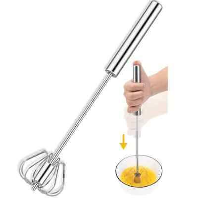 Semi Auto Eggs Whisk Stainless Steel Egg Beater Rotary Whisk Blender