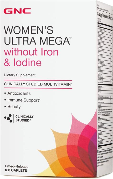 Gnc Womens Ultra Mega Without Iron And Iodine Multivitamin