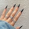 Amazon ANDGING Press On Nails Short Medium Stiletto Fake Nails For Women With Nude Pink