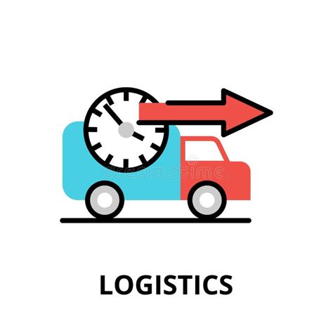 Concept Of Logistics Icon Modern Flat Thin Line Design Vector