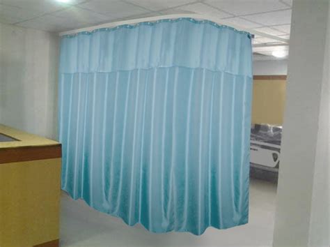 Polyester Blue Hospital Partition Curtains For Clinics And Hospitals