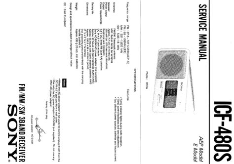 3 Band Receiver Icf 480s Radio Sony Corporation Tokyo Build