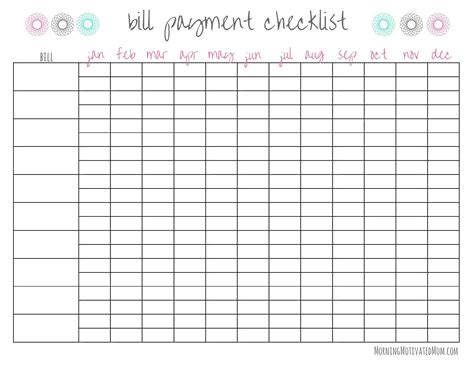 Free Printable Bill Pay Checklist Template & Monthly [Word, Excel]