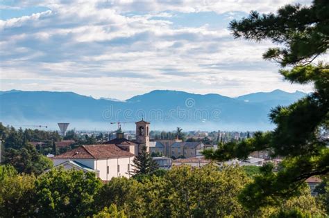 Udine Aerial Panoramic View Of Historic City Of Udine Friuli Venezia