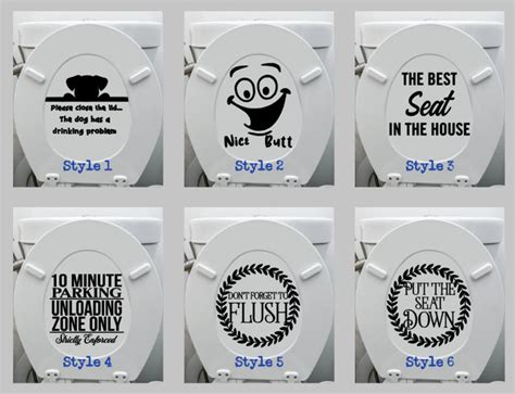 Toilet Seat Decals 2 Etsy