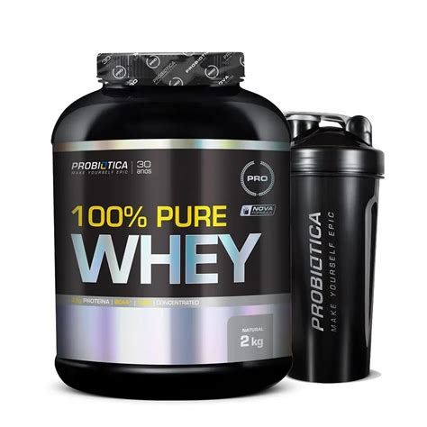 100 Pure Whey Protein 2kg Shaker Probiótica em Promoção Ofertas