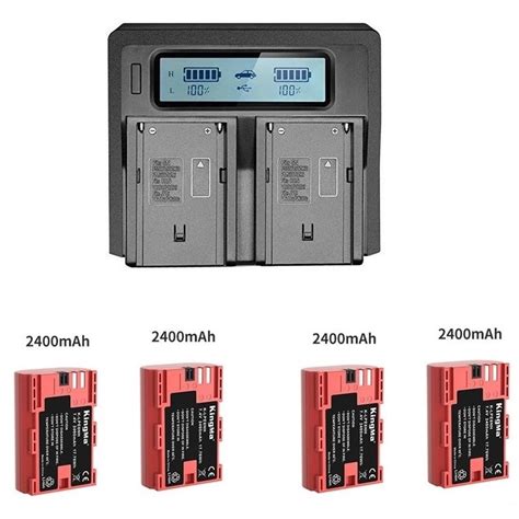 Kingma Pcs Lp E Nh Info Lithium Battery With Lcd Display Ac Charger