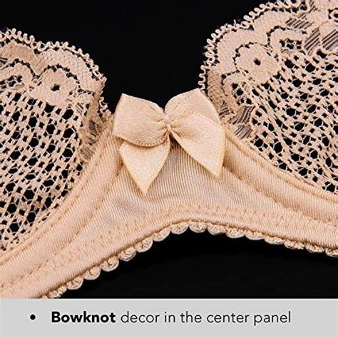 Wingslove Women S Sexy 1 2 Cup Lace Bra Balconette Mesh Underwired Demi Shelf Bra Unlined See