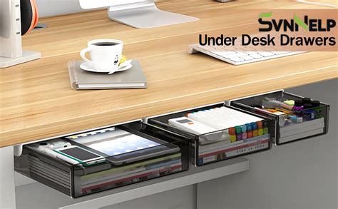 Amazon Svnnelp Under Desk Table Drawer Storage Organizer Pack