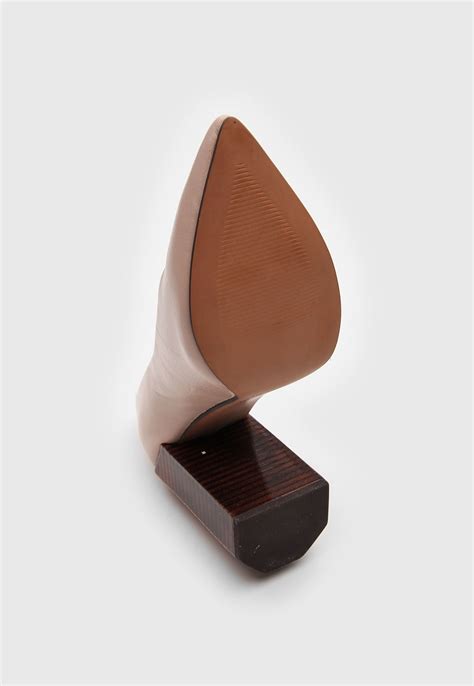 Scarpin Capodarte Salto Amadeirado Nude Compre Agora Dafiti Brasil