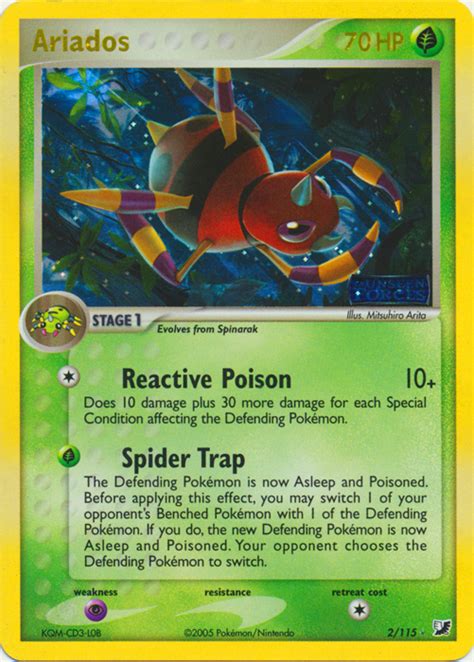 Pok Mon Ex Unseen Forces Card Ariados Parallel Reverse Holo