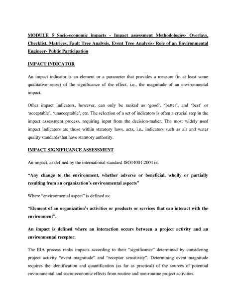 SOLUTION Socio Economic Impacts Impact Assessment Methodologies