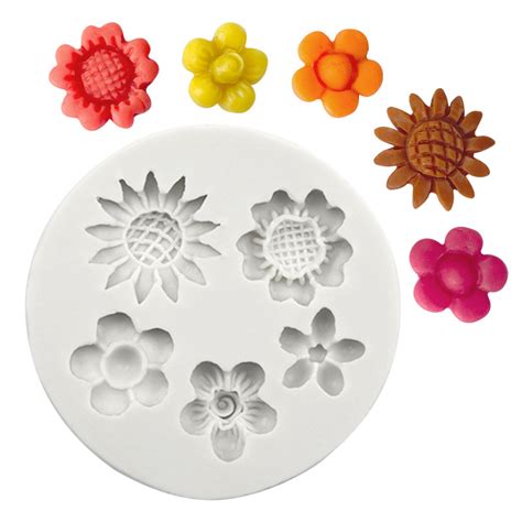 Vedini 5 Cavity Sunflower Flowers Handmade Glue Mold