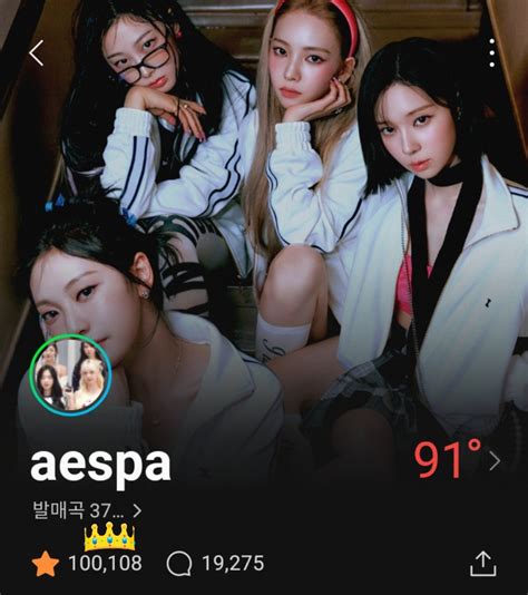 Aespa Charts 👑 On Twitter Aespa Official Has Surpassed 100 000