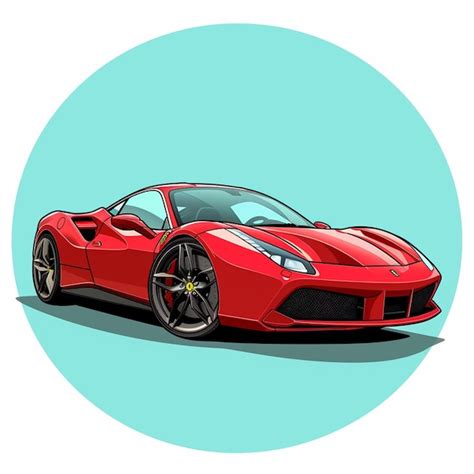 Ferrari cartoon graphic icon illustration | Premium AI-generated image