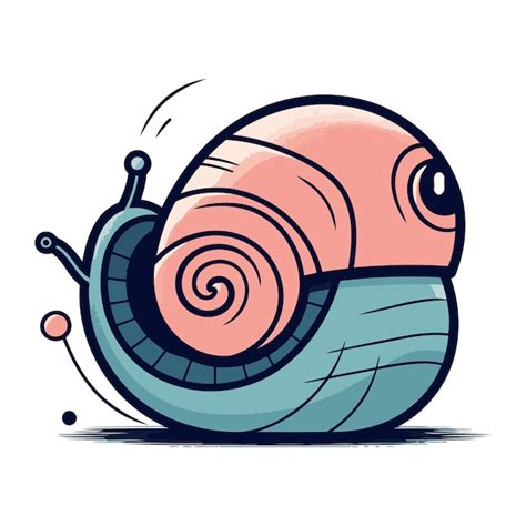 Ilustra O Vetorial De Caracol De Desenho Animado Isolada Em Fundo