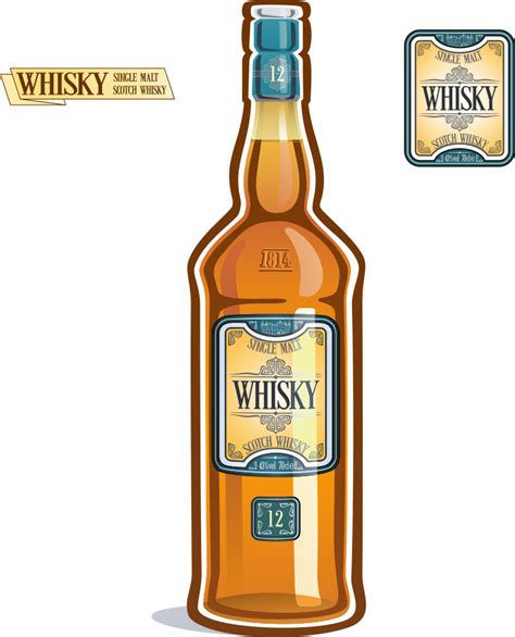 Whisky Beer Wine Liqueur Bottle Botella De Alcohol Animadas Clipart