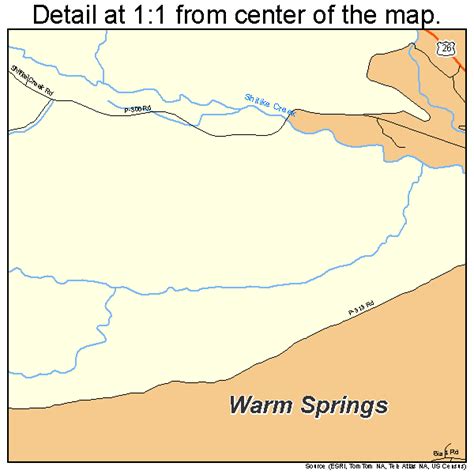 Warm Springs Oregon Street Map 4178600