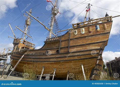 Nao Victoria, Magellan S Ship Replica in Punta Arenas, Chile. Editorial ...